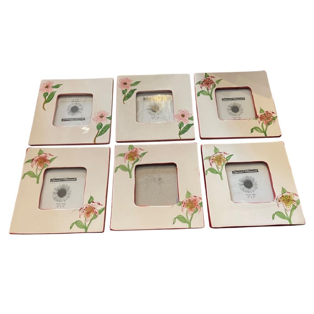 Set of 6 Picture Photo Frames 6" x 6" Tradewinds Bay Botanicals
